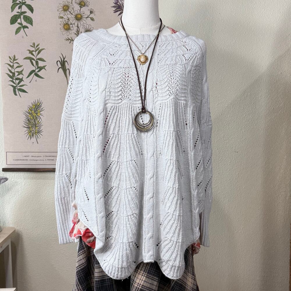 Gray Oversized Sweater Poncho Gloomy Coquette Dolly Kei Shoujo Girl Morute XS S - Picture 2 of 9